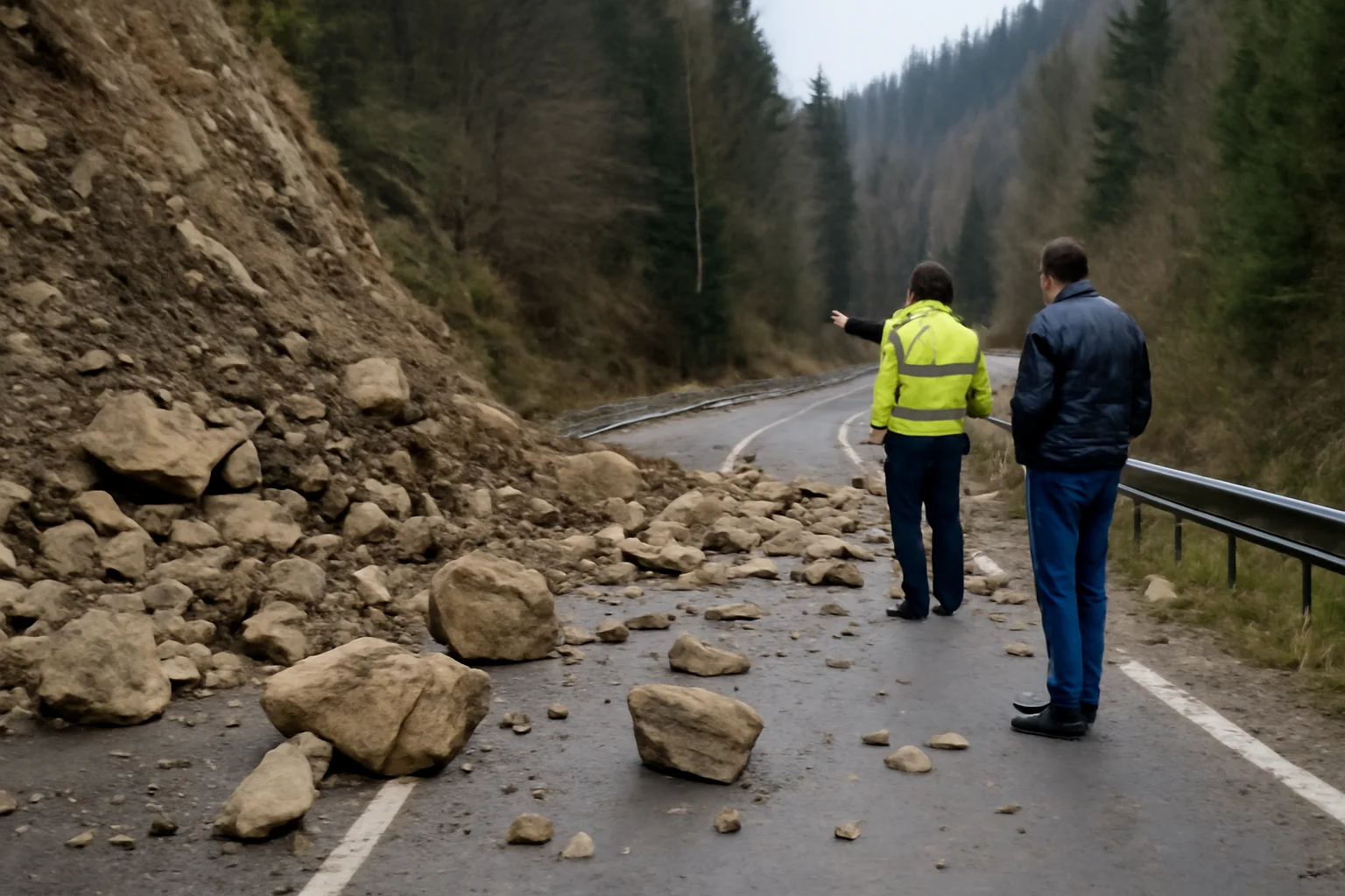 Atenționare rutieră la Baia Mare: căderi de pietre pe DN18, în Pasul Gutâi
