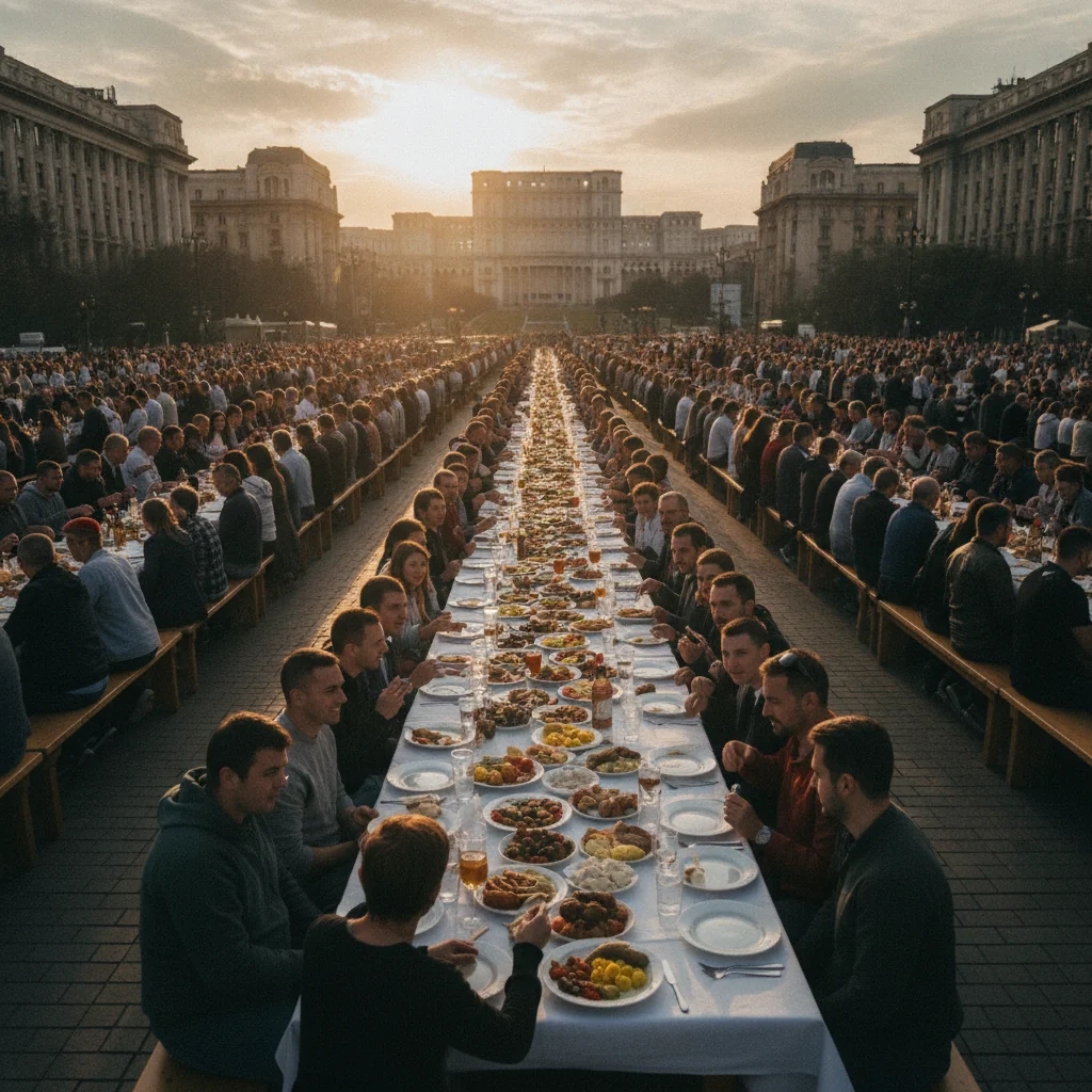 Bucureștiul a intrat în Guinness World Records cu Masa care Unește de 5 km