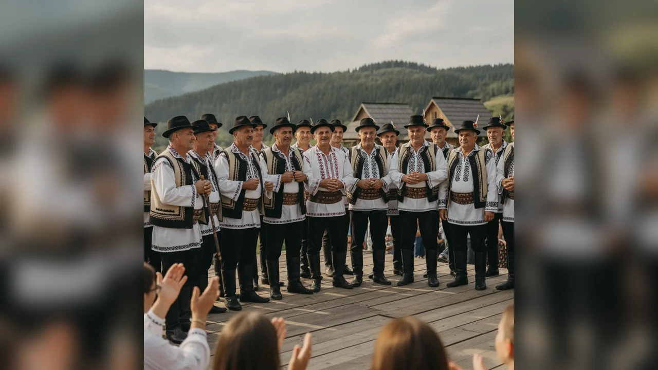 Corul Bărbătesc din Vălenii Șomcutei cântă la Ziua Munților Apuseni