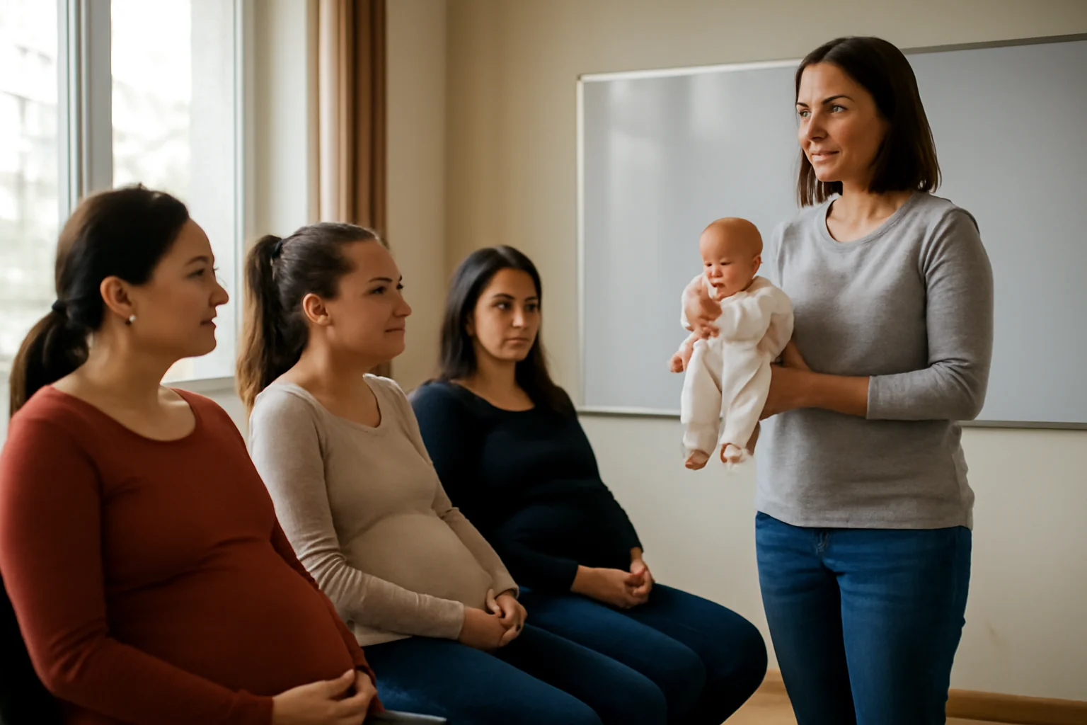 Curs de puericultură în programul „Școala Mamei”, organizat la Baia Mare