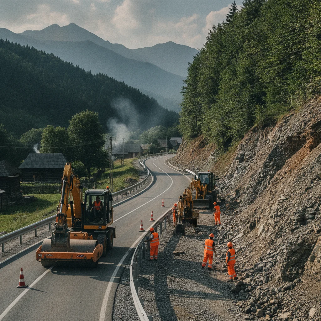 Parapete noi pe DN 17C în Săcel, Maramureș, pentru siguranță