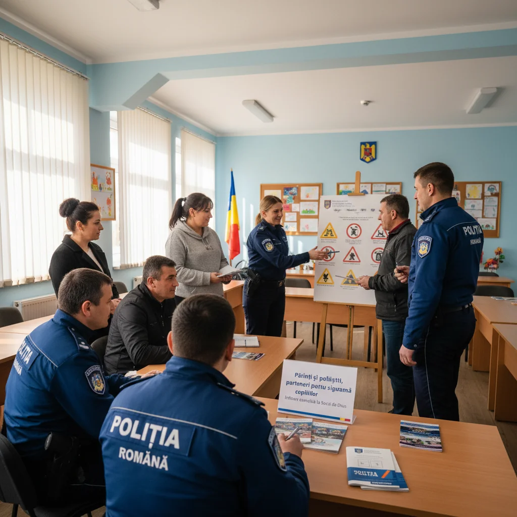 Parteneriat între părinți și polițiști pentru siguranța copiilor la Suciu de Sus
