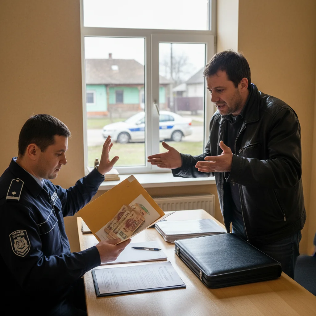 Polițist maramureșean prins în flagrant în timp ce refuza mita de 400 de lire la proba auto