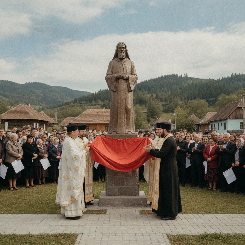 Statuia Ieromonahului Gavriil Miholca, dezvelită la Groșii Țibleșului