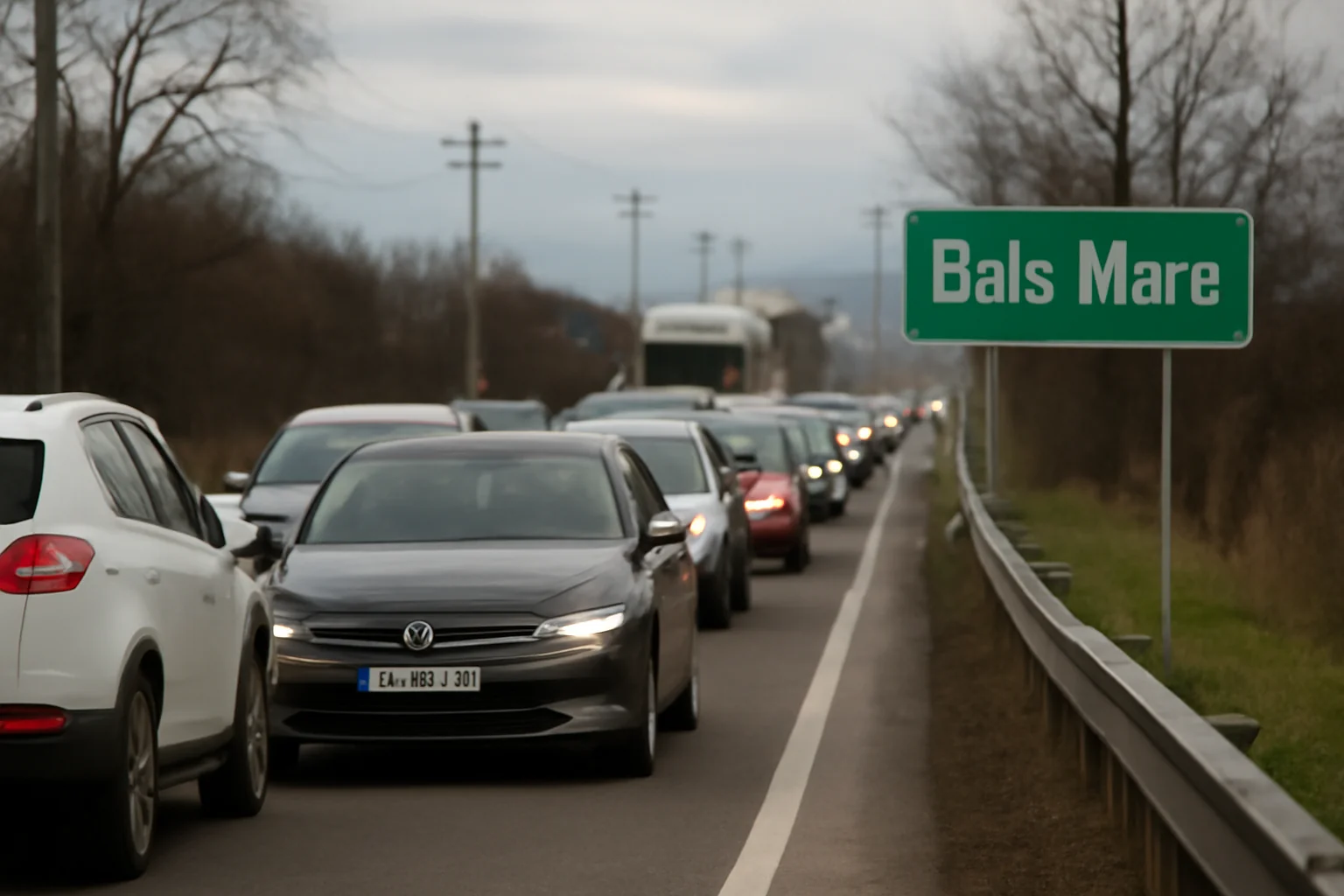 Trafic îngreunat pe DN 1C la intrarea în Baia Mare, cu coloane de mașini și așteptări prelungite