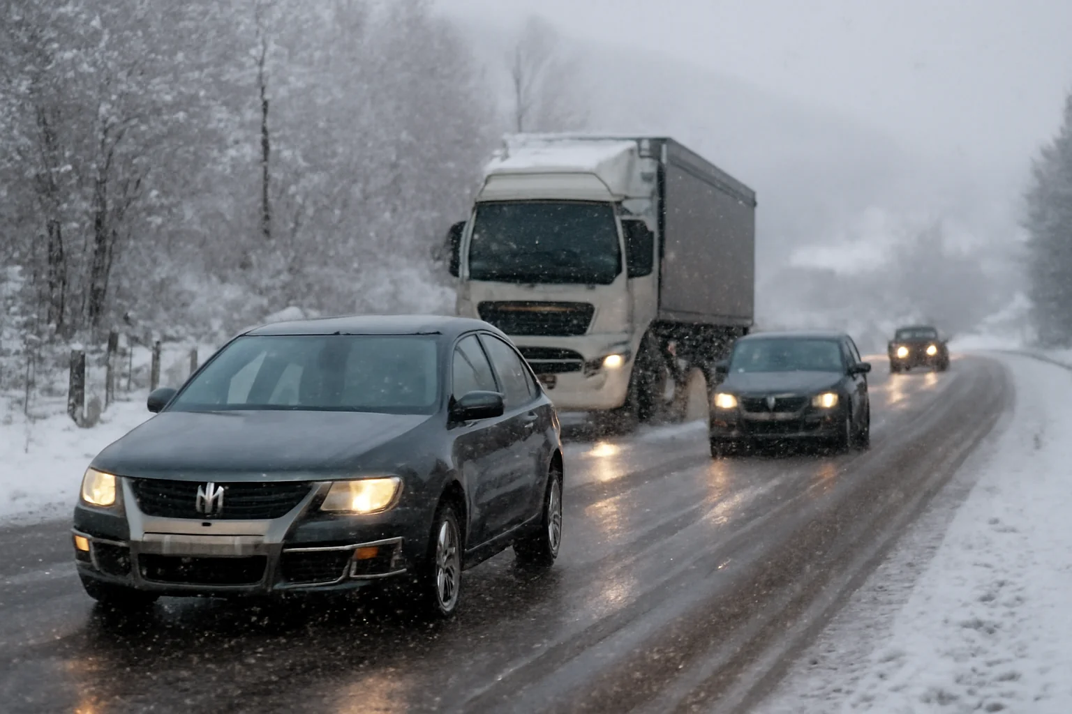 Trafic rutier în condiții de iarnă în Baia Mare și județul Maramureș