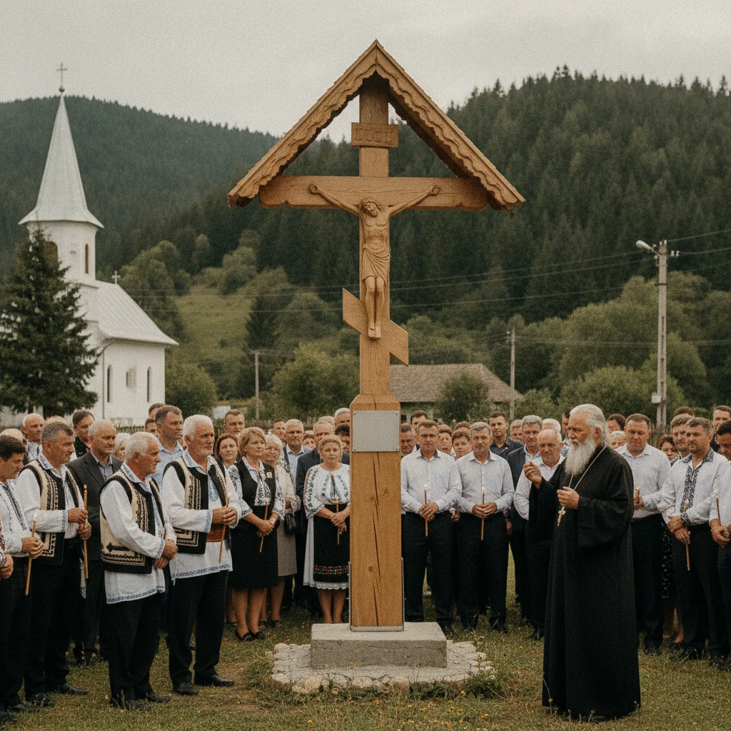 Troiță sfințită la Preluca Veche, în memoria preotului Tămaș